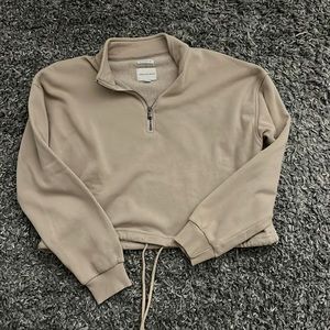 American Eagle cropped quarter zip